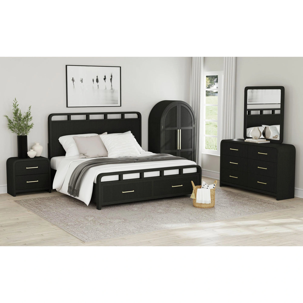 Ridgemont Large Bookcase in Black with Grain