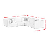 Zandara 5PC Modular Set in Olefin Beige with Ottoman