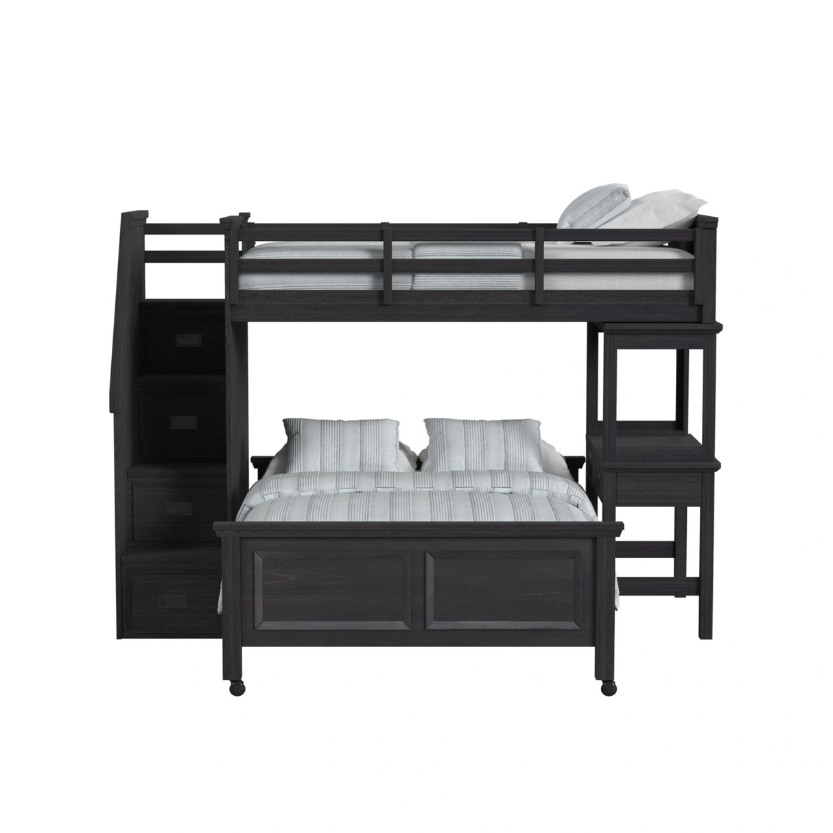 Hampton Kids Over Loft with Staircase and Desk with Speaker