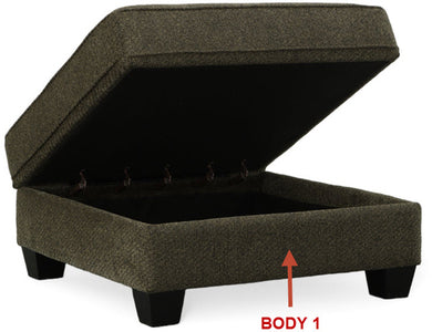 18435 Square Storage Ottoman - Brinkley Tobacco