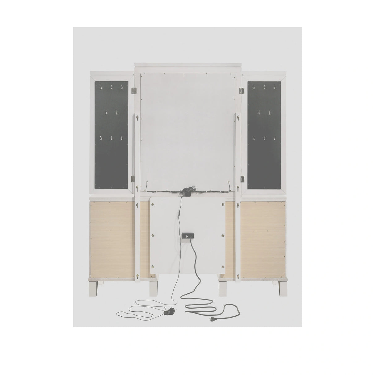 Twenty Nine Dressing Set w/LED & USB Plug in White with Stool