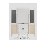 Twenty Nine Dressing Set w/LED & USB Plug in White with Stool