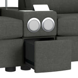 Options One 8PC Living Room Set in Palmer Plus Ash with Media Console