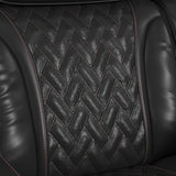 Prime Time P3 Living Room Set in Jett Black with Red Stitching