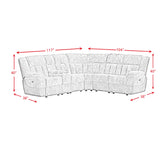 Santorini 6PC Motion Sectional Set in Dillon/Shire Grey