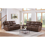 Atlantis 2PC Living Room Set in Heritage Brown-Sofa & Loveseat