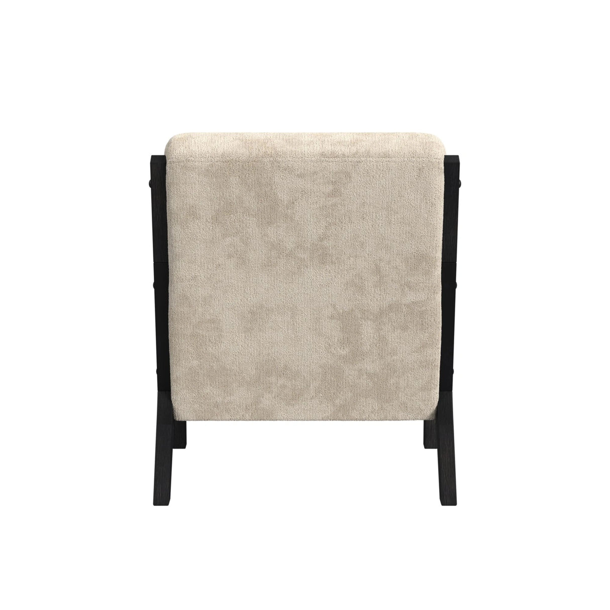 Marina Chair with kidney pillow in Langley Cream and Brushed Espresso Finish