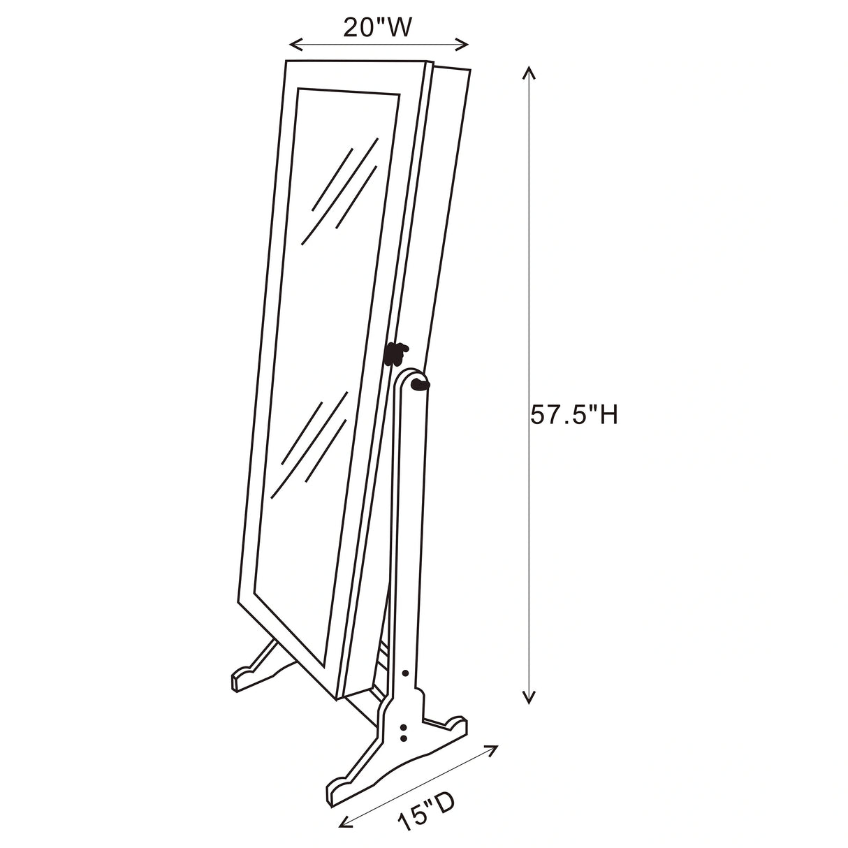 Yvonne Jewelry Cheval Mirror