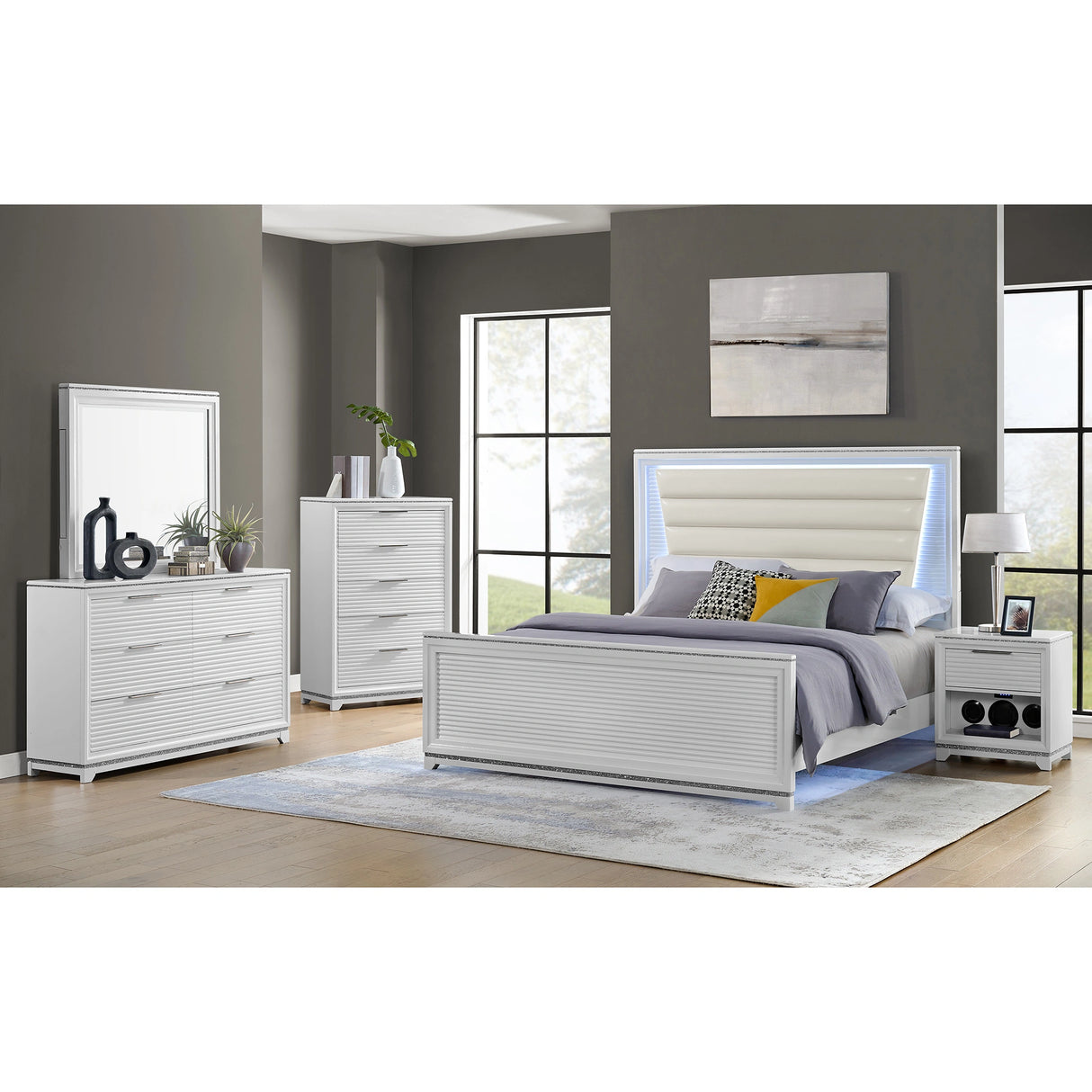 Denmark UPH Bed with Lights