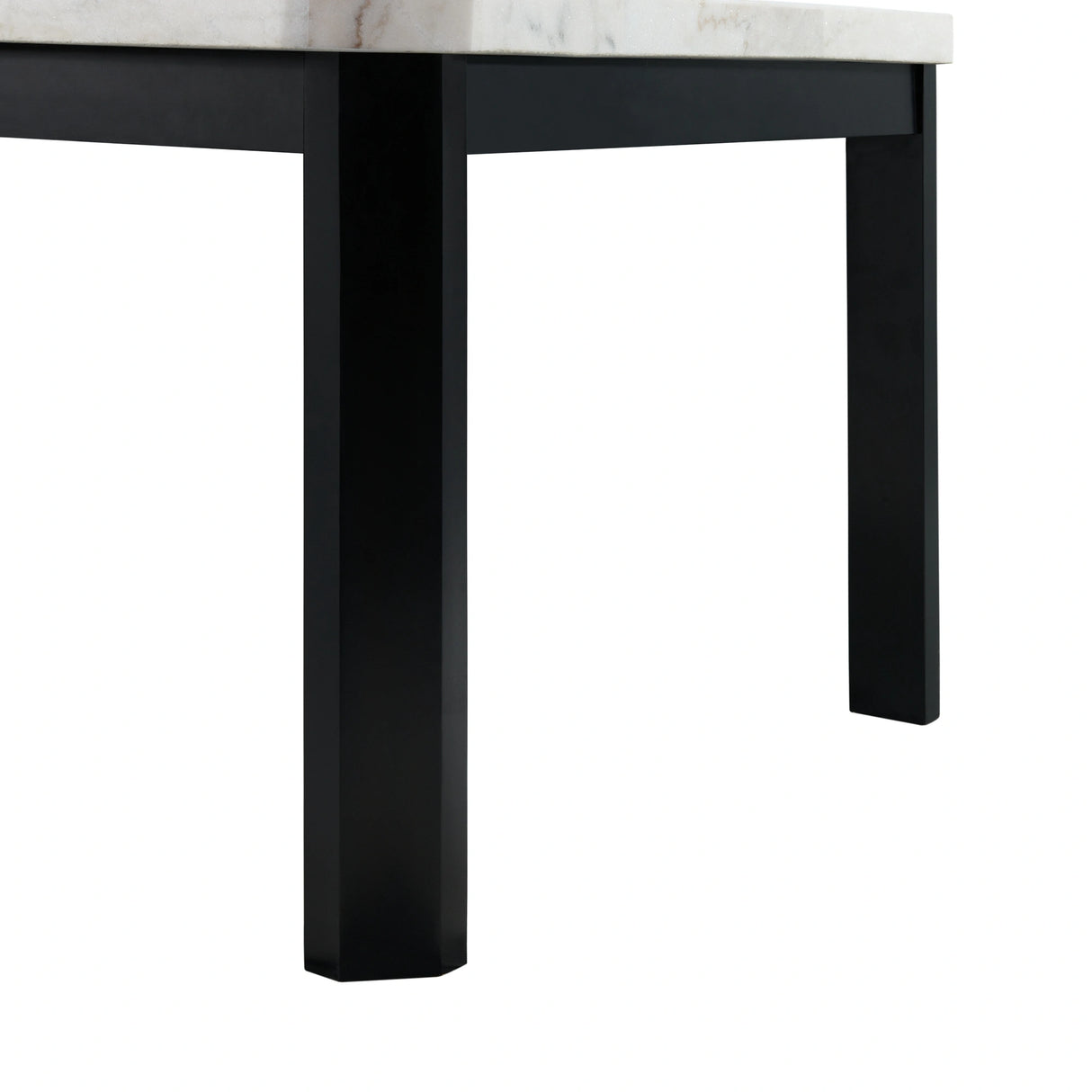 Francesca White Marble Rectangular 5PC Dining Set-Table & Four Grey Velvet Chairs