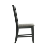 Martin Side Chair with Grey Fabric - Black Finish (2 Per Carton)