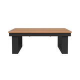 Cabana Coffee Table with Natural Top in Black