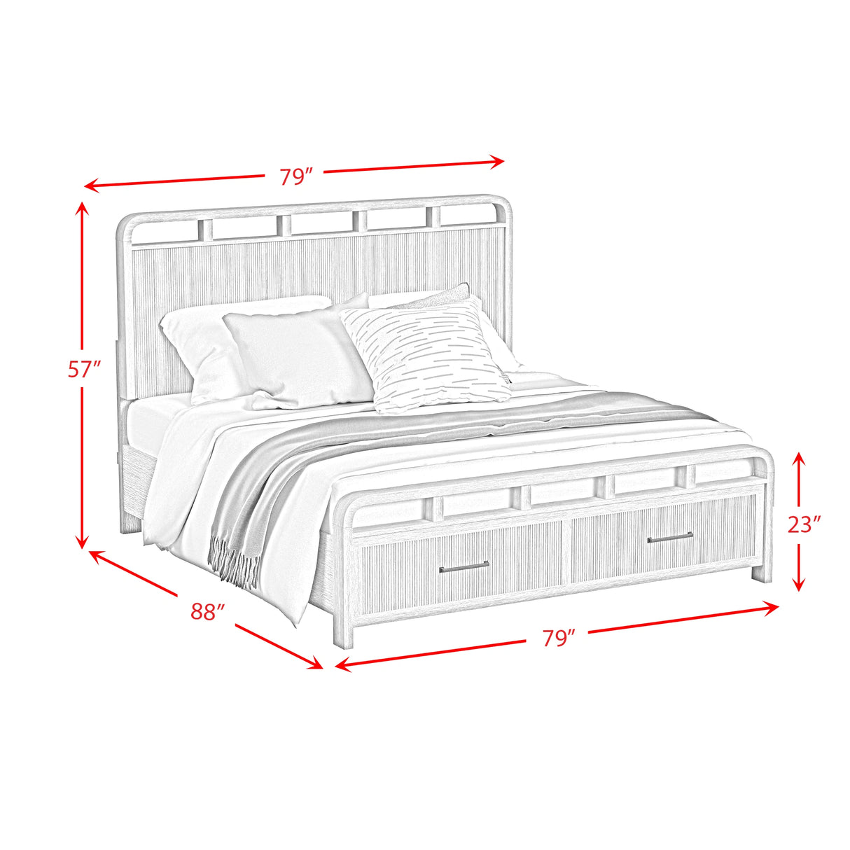 Ridgemont Storage Bed in Black with Grain