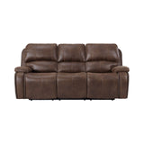 Atlantis Power Motion Sofa with Power Motion Head Recliner in Heritage Brown