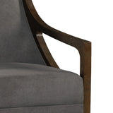 Hopkins Chair w/Brown Arm Columbia Charcoal (ISTA 3)