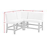 Seneca Counter 3PC Corner Bench with Grey Fabric