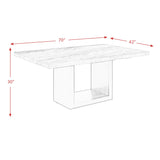 Valentino White 5PC Dining Set-Table & Four Chairs