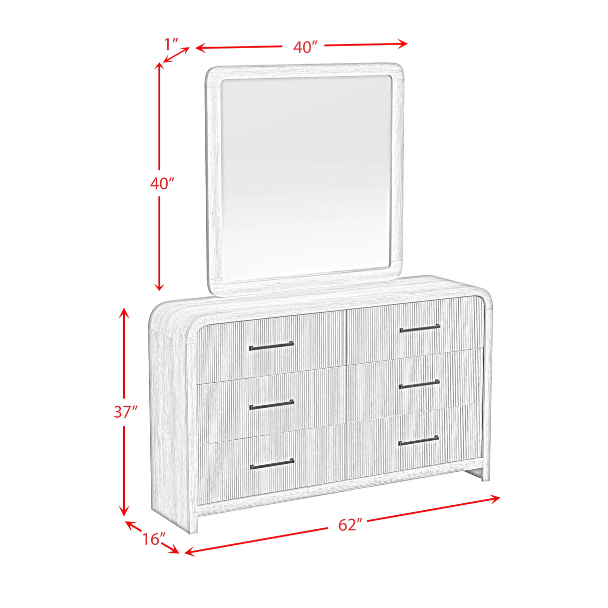 Ridgemont Dresser and Mirror Set