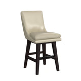 Villanova Swivel Counter Stool with Beige PU in Espresso (2 Per Carton)