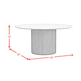 Sylvie Round Coffee Table with White Faux Marble Top and Base