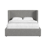 Angeline Complete Non-Storage Bed in Grey Fabric