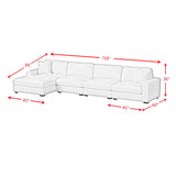 Arizona 4PC Sectional Set with LHF Chaise in Steno Black
