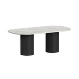 Sylvie Oval Dining Table with White Faux Marble Top