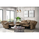 Sorrento 3PC Living Room Set in T101 Brown-Sofa, Loveseat & Recliner