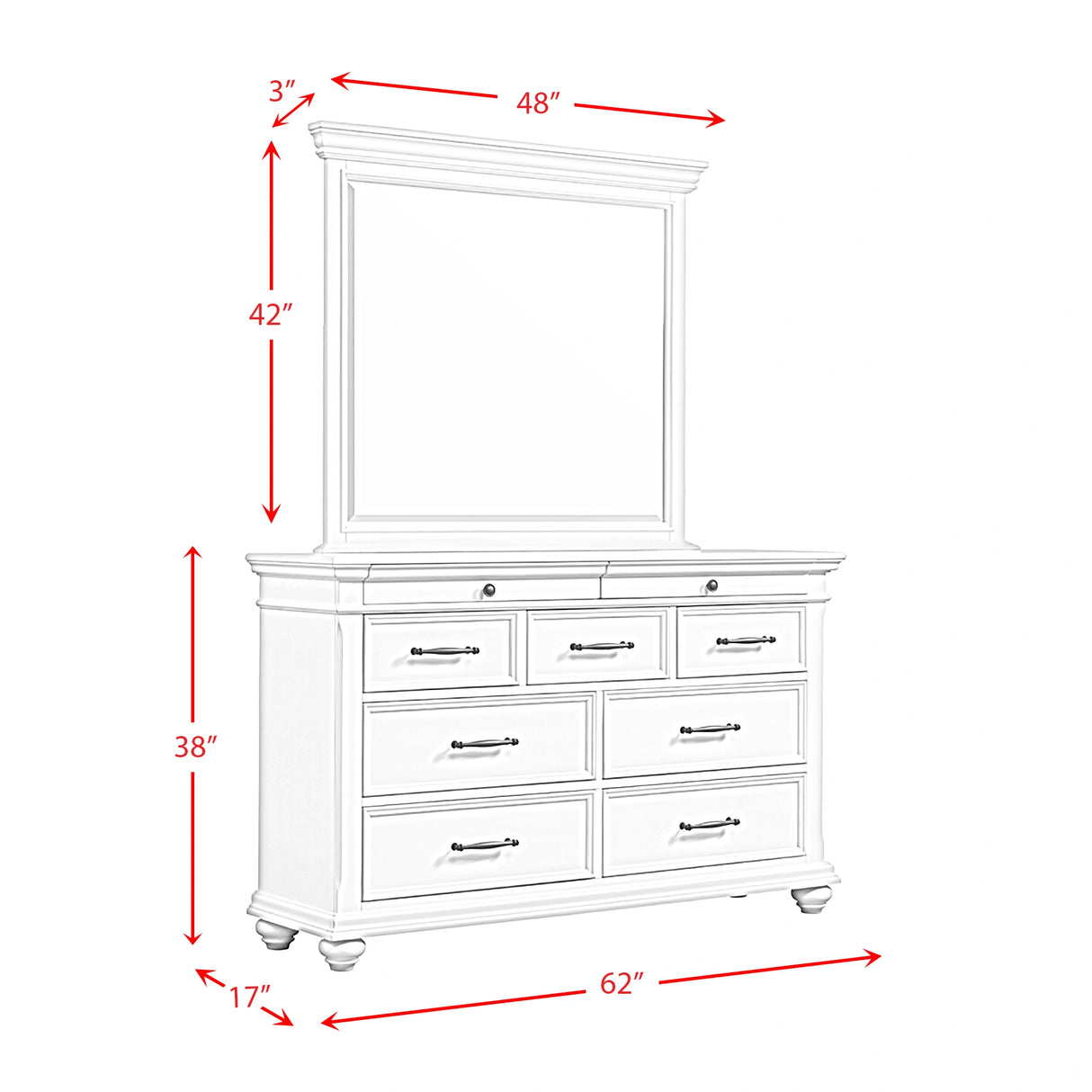 Slater 9-Drawer Dressser with Mirror