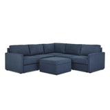 Flex 5-Seat Sectional with Narrow Arm and Storage Ottoman - 5000003820