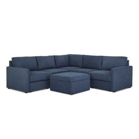 Flex 5-Seat Sectional with Narrow Arm and Storage Ottoman - 5000003820