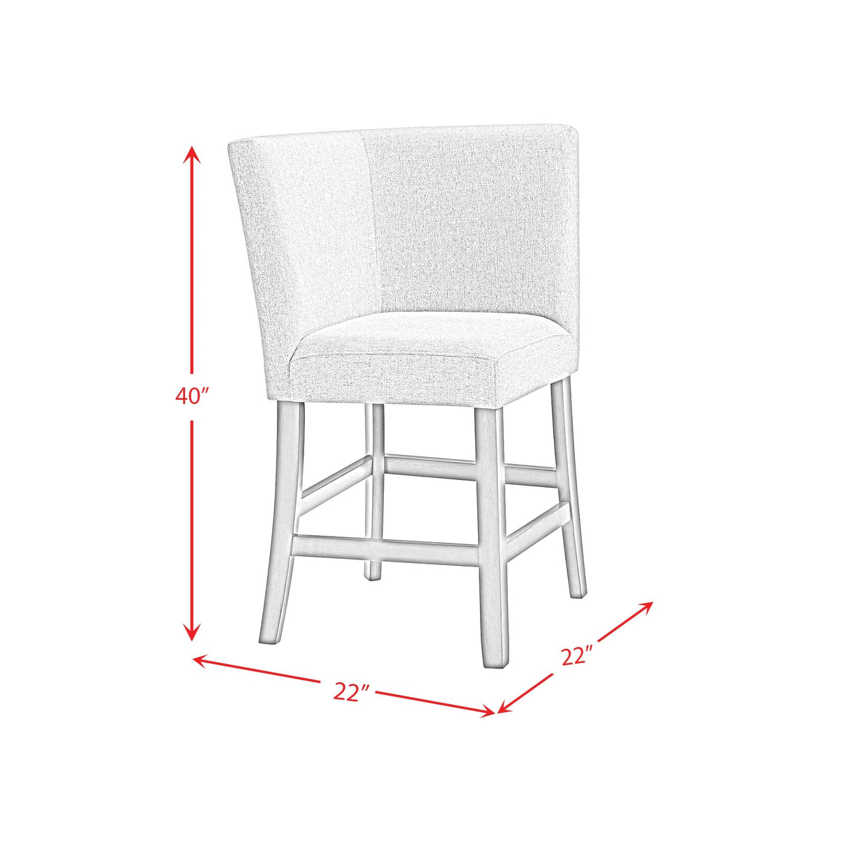 Seneca Counter 3PC Corner Bench with Grey Fabric
