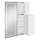 Vancouver Floor Mirror With Storage in White