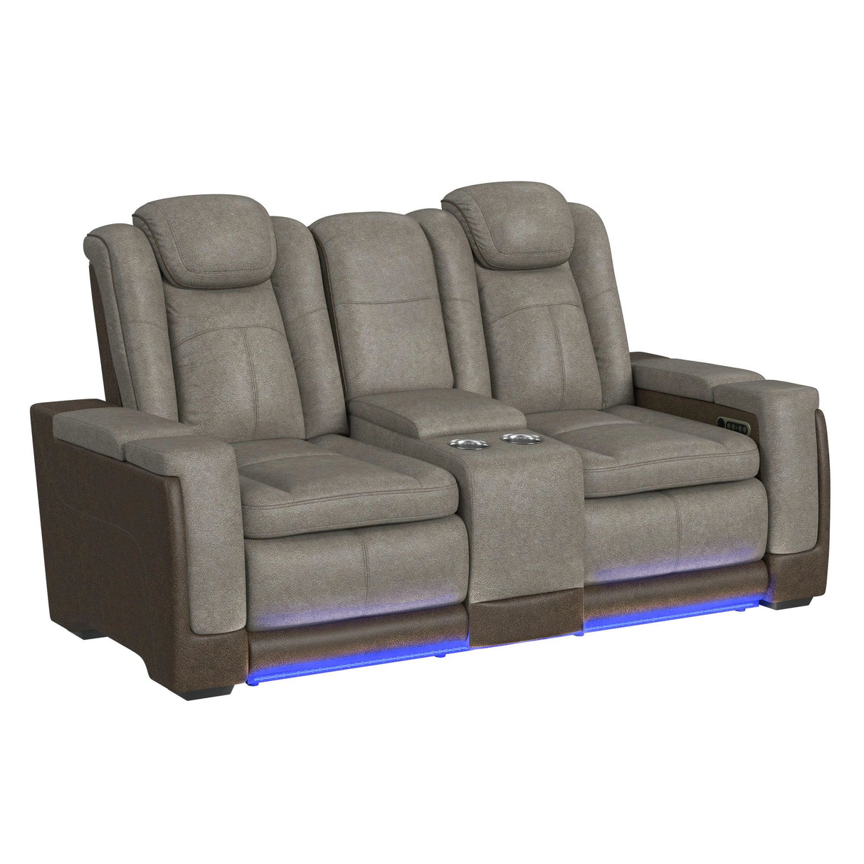 Lantana Power Motion Loveseat with Power Headrest, Led, and Console