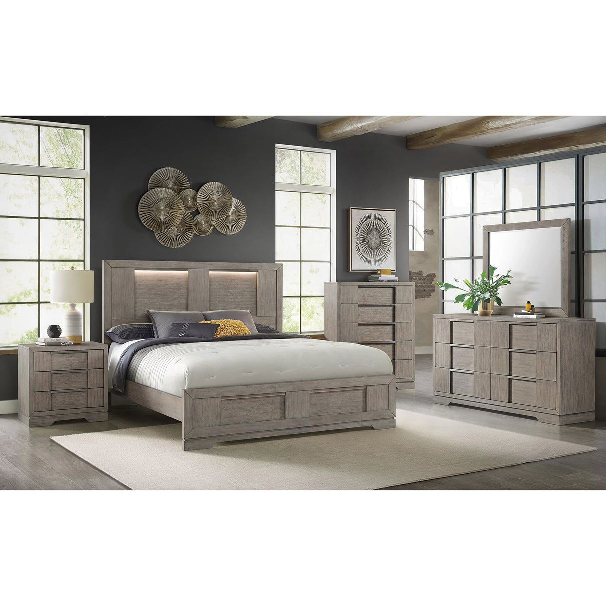 Kelis 6-Drawer Dresser in Grey