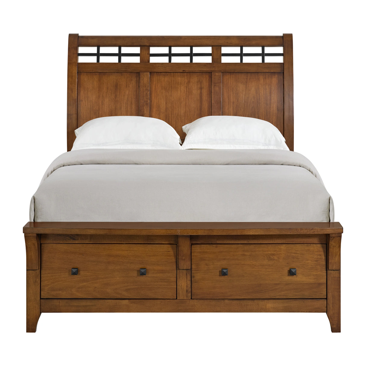Gage Sleigh Storage Bed in Chestnut