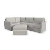 Flex 4-Seat Sectional with Narrow Arm and Ottoman