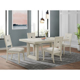 Avalanche Rectangular Dining Table with 18" Leaf in Antique White