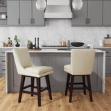 Villanova Swivel Counter Stool with Beige PU in Espresso (2 Per Carton)