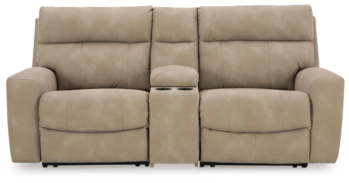 Next-Gen DuraPella Power Reclining Sectional Loveseat with Console