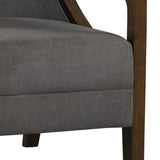 Hopkins Chair w/Brown Arm Columbia Charcoal