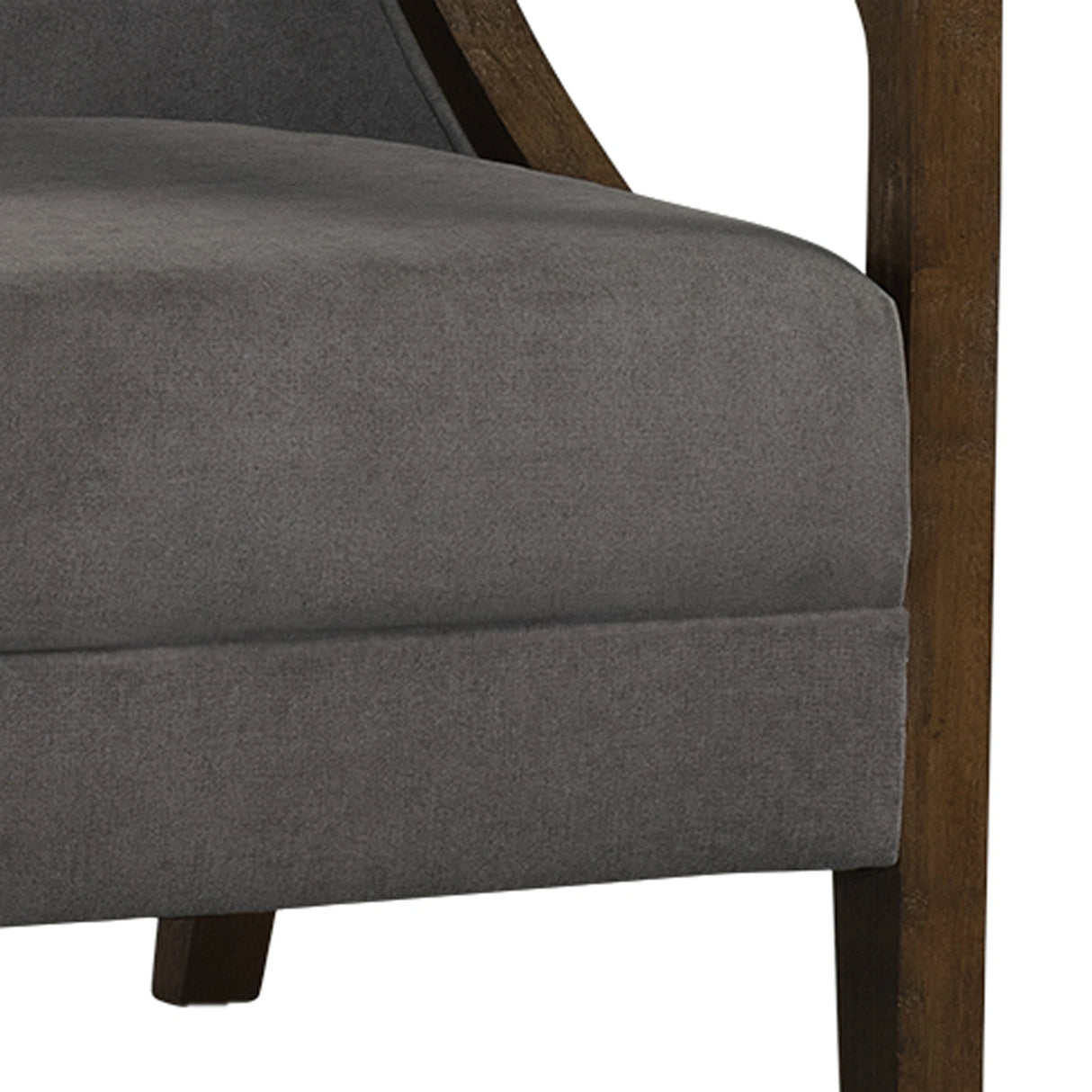 Hopkins Chair w/Brown Arm Columbia Charcoal (ISTA 3)
