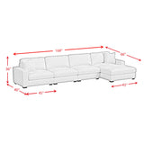 Arizona 4PC Sectional Set with RHF Chaise in Steno Black
