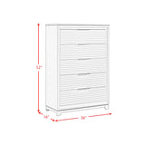 Denmark 5-Drawer Chest in White