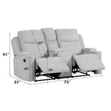 Motion Loveseat w/Console & Storage Arm