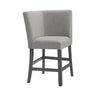 Seneca Counter Corner Bench with Upholstered Back and Grey Fabric