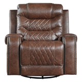 Putnam Swivel Glider Reclining Chair in Brown 9405BR-1