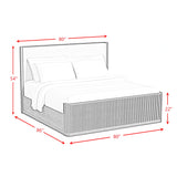 Sylvie UPH Bedroom Set with 2 Nightstands
