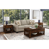 Phillipe 3PC Occasional Table Set in Cherry-Coffee Table & Two End Table