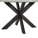 Axel 5PC Standard Height Dining Set in Espresso-Round Table and Four Light Grey Fabric Chairs